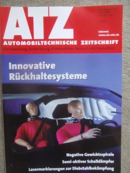 Automobiltechnische Zeitschrift 1/1999 entwicklung des Fußairbags,neue Tendenzen bei Rückhaltesystemen