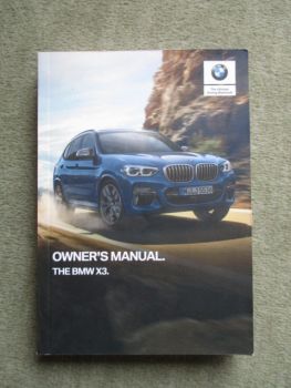 BMW X3 Typ G01 Owners Manual sDrive30i xDrive30i M40i US Englisch Handbuch Februar 2019