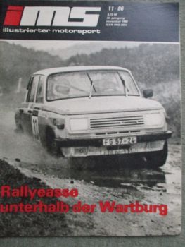 illustrierter motorsport 11/1986 Rallyeasse unterhalb der Wartburg,Verbandsleben MC Weißwasser und Fernsehelektronik,