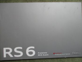 Audi RS6 Avant Preisliste (4G) Juli 2013