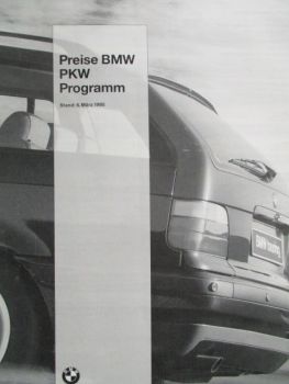 BMW 3er Reihe E36 +compact E36/5, E34 +touring +Executive, 7er E38,8er E31 Preisliste 6.März 1995