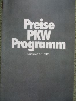 BMW 315-323i E21,518-528i E12 Preisliste 5. Januar 1981 728i-745i E23,628CSI 633CSI 635CSI E24