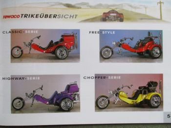 rewaco Trikes Katalog 1997 Classic +Freestyle +Highway und Chopper Serie