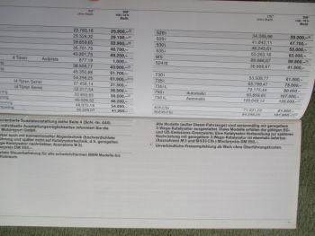 BMW 316i-325iX E30,Cabrio +touring,E34+M5,E32,E24 Dezember 1988