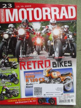 Motorrad 23/2009 Kawasaki 1400GTR,Ducati Hypermotard 796,BMW R1200 CS, Triumph Rocker III Roadster,