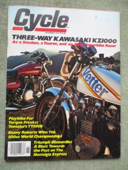 Cycle November 1978 Kawasaki KZ1000,Yamaha TT500E,Suzuki RM100C and Yamaha YZ100E