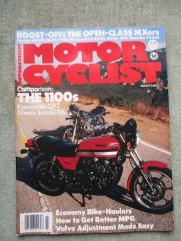 Motor Cyclist March 1981 Kawasaki GPZ1100 meets Suzuki GS1100E,Honda CR450R,Husqvarna 430CR