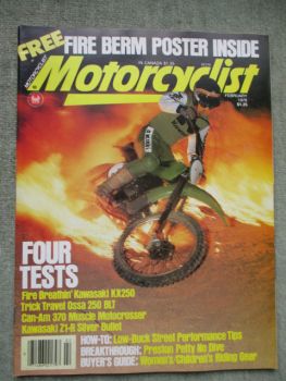 Motorcyclist February 1978 Ossa 250BLT,Kawasaki KX250,Can-am 370 MX-4,Kawasaki Z1-R,