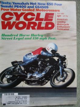 Cycle World July 1980 Yamaha XJ650G,Suzuki PE400,GS450,