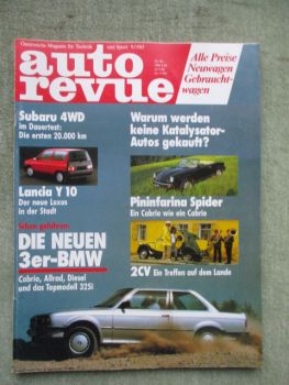 auto revue 9/1985 Subaru 4WD Dauertest,324d E30, Lancia Y10 fire, MG Montego,Pininfarina Spidereuropa,