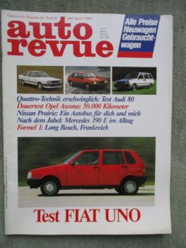 auto revue 5/1983 BMW 525eta E28,Mitsubishi Tredia 1600GLS,Mazda 323 Sedan,Nissan Prairie,Fiat Uno 50S,
