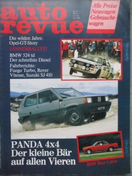 auto revue 2/1984 BMW 524td E28,Fiat Panda 4x4,Suzuki  SJ 410 LX, Renault Fuego Turbo,Rover 3500 Vitesse,BMW Baur 320i TC E30 Cabrio