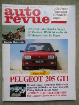 auto revue 7/9184 Peugeot 205 GTI,Saab 9000,Renault Espace, Citroen BX 16 TRS Dauertest, Alfa Romeo 33 4x4,Nissan