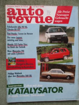 auto revue 11/1986 Alfa 90 V6,Citroen BX GTi,Fiat Panda 750L, Mazda 323 Turbo, Mercedes Benz 560SEL W126,