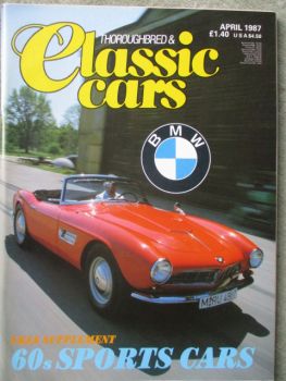 Thoroughbred & Classic Cars 4/1987 Audi 80 Typ89,Bristol Cars,Lister,BMW M1 E26,507 Roadster,328 MM