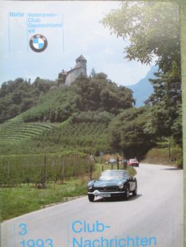 BMW Clubnachrichten 3/1993 E1,Z13,BMW 335 Dokumentation,Walter Röhrig,