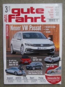 gute fahrt 3/2019 Seat Tarraco 2.0TDi,Milotec Skoda Superb,Porsche 911 Carrera S(992),T6 Transporter 2.0TDI,