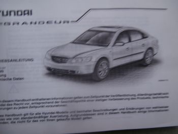 Hyundai Grandeur Typ TG Handbuch Deutsch Juni 2005