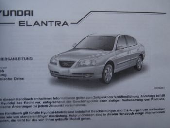 Hyundai Elantra Benzin Diesel Betriebsanleitung 2006