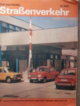 Der Deutsche Straßenverkehr 11/1981 Wartburg 353 W Test,WAS 2107,Skoda Coupé