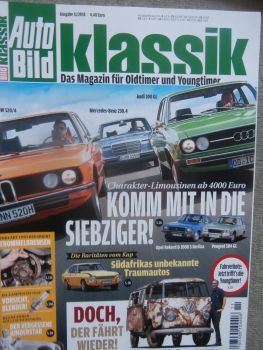 Auto Bild klassik 11/2018 BMW 520/4 E12 vs. Mercedes Benz 230.4 vs. Audi 100GL (C1),Audi V8,BMW M333i E30,745iSA E23