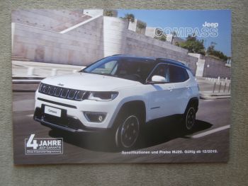 Jeep Compass Benzin 103kw 125kw +Diesel Sport Longitude Limited Trailhawk Preisliste Dezember 2019