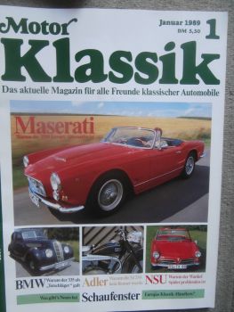 Motor Klassik 1/1989 Maserati 3500GT Spider, Adler M250,BMW 335i,McLaren M6B
