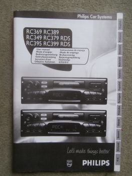 Philips Car Systems RC369 389 349 395 RC379 RDS RC399RDS Handbuch mehrsprachig
