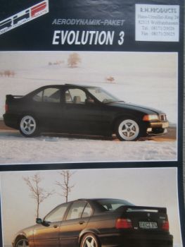 Robert Hillmann Products BMW 3er Reihe E36 Aerodynamik-Paket Evolution 3 Prospektblatt