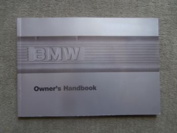 BMW 316 316i 318i 320i +325i +Convertible,325i touring,325iX,324d/td E30 Owners Handbook Englisch August 1987