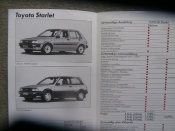 Toyota Starlet Preisliste 14.Dezember 1984 Deluxe +S 3-türig 5-türig