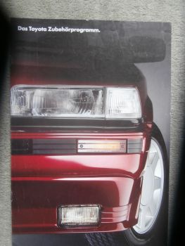 Toyota Zubehörprospekt Starlet Corolla Compact +Liftback +Tercel 4x4 +Carina +Camry +LandCruiser +Station 8/1989