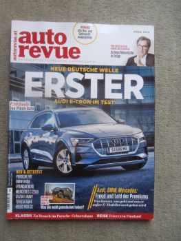 auto revue 3/2019 Audi E-Tron,BMW 840d xDrive Coupé,Alpine A110,Wrangler Unlimited CRDi,A1 Sportback 30TFSI