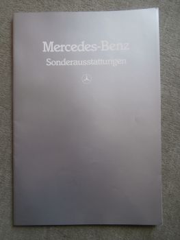 Mercedes Benz Sonderausstattungen Juni 1986 u.a. Klima,ABS,Airbag W201 W124 C126 R107