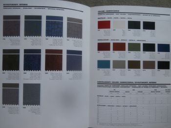 Fiat Marea + Weekend Karosseriefarben und Posterstoffe Katalog Oktober 1999