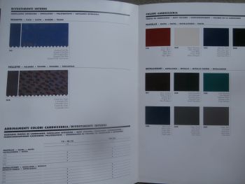 Fiat Palio Weekend Karosseriefarben und Polsterstoffe Oktober 1999