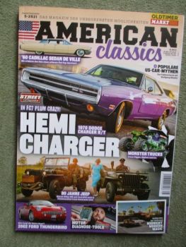 American Classics 5-2021 1970er Dodge Charger R/T,80 Jahre Jeep,2002 Ford Thunderbird,60er Cadillac Sedan De Ville