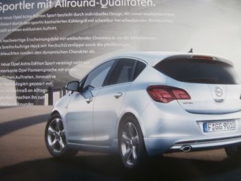 Opel Astra Edition Sport 85kw 88kw 103kw 132kw +1.7CDTi +2.0CTDi August 2011 +Preise