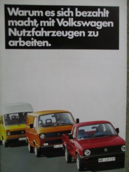 VW Warum es sich bezahlt macht,mit VW Nutzfahrzeugen zu arben Caddy T3 LT katalog März 1984 NEU