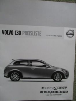 Volvo C30 Preisliste Oktober 2010