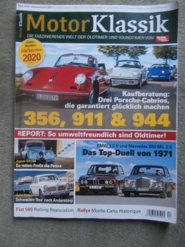 Motor Klassik 4/2020 Jaguar XK120,Volvo Amazon,BMW 3.0S E3 vs. 300SEL 3.5 W108,356,911,944,BMW 323i E21 vs. 320/4