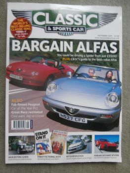 Classic & Sportscar 9/2005 Alfa Romeo Spider,Peugeot 402,Jaguar 420 vs. Lincoln,