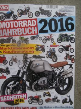 MO Motorrad Jahrbuch 2016 Victory Gunner, Kreidler Dice 125, Honda Africa Twin,Zero SR, KTM 690 Duke R,Vespa Armani