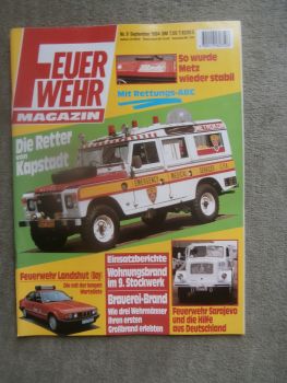 Feuerwehr Magazin 9/1994 Feuerwehr Landshut auf BMW 5er E34,Metz,Drehleiter Magirus,Tatra im Probelauf,