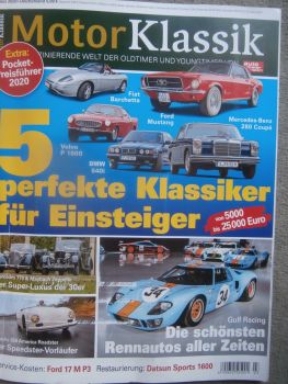 Motor Klassik 3/2020 BMW 540i E34,Fiat Barchetta, Ford Mustang, 280 Coupé /8,Volvo P1800,Porsche 356 America Roadster,