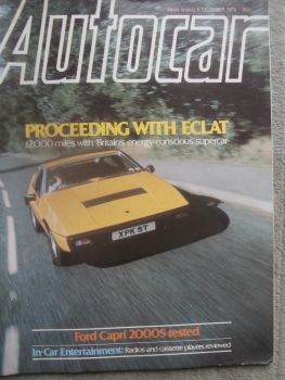 Autocar 6.10.1979 Lotus Eclat 521 Long-term Report,Ford Capri 2000S tested,