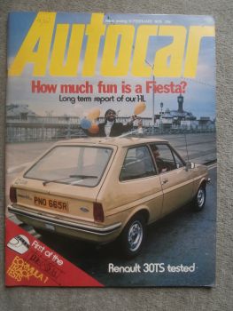 Autocar 11.2.1978 Renault 30 TS Tested,Ford Fiesta 1.1L,Rallye Chevette 2300 HS
