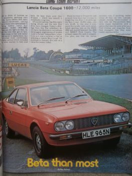 Autocar 15.11.1975 Lancia Beta Coupé Report,Chrysler Sunbeam
