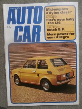 Autocar 2.8.1973 Fiat 126,Austin Allegro 1300,Bentley Corniche