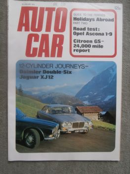 Autocar 25.1.1973 Opel Ascona 1.9,Dauertest Citoren GS,Daimler Double Six vs. Jaguar XJ12,Abarth 124 Spider,